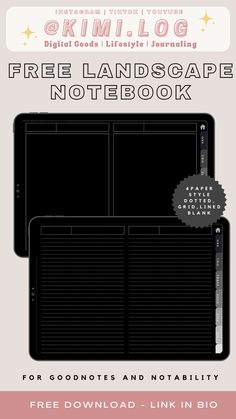 the free landscape notebook is available for purchase