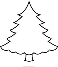 a christmas tree that is outlined in black and white