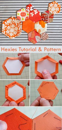 the instructions to make an origami hexagonal pattern for a flower arrangement