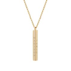 Engravable Vertical Square Gold Name Bar Necklace Nameplate Necklace Gold, Gold Bar Necklace Personalized, Jewelry For Kids, Vertical Bar Necklace, Family Tree Necklace, Bar Necklace Personalized, Silver Bar Necklace, Gold Name Necklace, Gold Bar Necklace