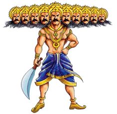 an image of a man with many heads on his head and two swords in his hand