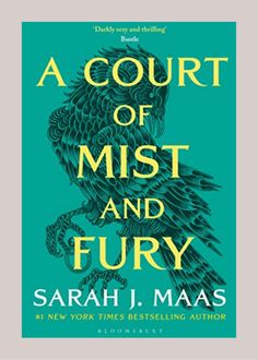 a court of mist and fury by sarah j maas book cover with green background