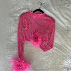 With Pink Feather Sleeve Pink Feathers, Orange Is The New, Pink Top, Pink Tops, Pink Ladies, Hot Pink, Womens Tops, Orange, Full Service