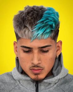 Men's Hair Color Trends Spring 2024: Stylish Shades & Highlights Mens Dyed Hair, Male Dyed Hair, Men Hair Colour, Hair Colour For Men, Mens Hair Color Ideas, Boys Hair Highlights, Masculine Haircuts, Highlights Men, Two Tone Hair Color Ideas