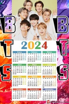 an image of a calendar for the korean boy band btobt's 2012 - 2019