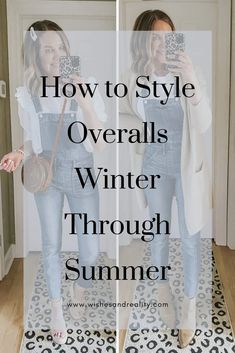 Jean Overall Outfits Winter, Denim Overalls Outfit Winter, Overall Outfit Winter, Winter Overalls Outfit, Ways To Style Overalls, Overalls Dress Outfit, Womens Overalls Outfits, White Overalls Outfit, Overalls Outfit Fall