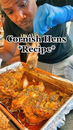 Cornish Hen Recipe Easy, Fried Cornish Hen Recipe, Cornish Hen Recipes Oven, Bake Cornish Hen Recipe, Cornish Hen Recipes, Baked Cornish Hens, Grilled Cornish Hens, Cooking Cornish Hens, Hen Recipes