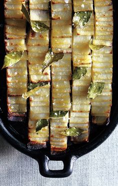 some food that is in a pan on a table