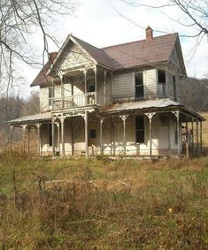 an old abandoned house in the middle of nowhere