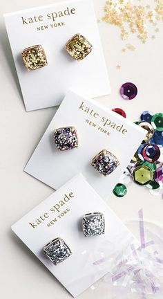 kate spade sparkle studs Kate Spade Earrings Stud, Glitter Stud Earrings, Kate Spade Studs, Kate Spade Inspired, Spade Earrings, Earrings Stud, Holiday Gift Guide