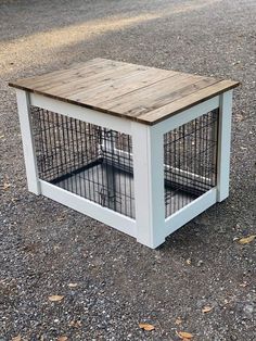 (paid link) How To Build An Indoor Dog Kennel. Diy Puppy Crate, Wood Dog Kennels, Wire Dog Crate Makeover, Crate Table Diy, Dog Crates In Living Room, Inside Dog Kennel Ideas, Dog Crate Topper Diy, Diy Dog Crate Table, Dog Crate Furniture Diy