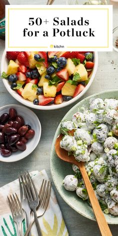 a table topped with plates and bowls filled with food