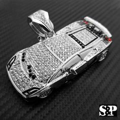 Hip Hop Full Iced Lab Diamond Silver Plated Bling Large Super Car Charm Pendant Brand New Hip Hop Celebrity Style Pendant White Gold Plated Pendant Size : 2.25 " X 3.25 " High Quality & Polished Super Car, Mens Accessories Jewelry, Car Charms, Silver Man, Lab Diamonds, Charm Pendant, Silver Plate, Celebrity Style, Silver Plated