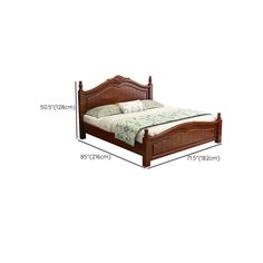 Rubberwood Solid Color Bed Frame Traditional Camelback Standard Bed for Home Alhumdulillah Quotes, Modern Bookshelf