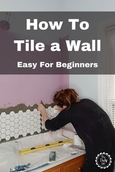 How To Tile a Wall For Beginners - The Daily DIY Hexagon Tile Backsplash Kitchen, Laying Tile, Diy Wall Tile, Hexagon Tile Bathroom, Hexagon Tile Backsplash, Tile Hexagon, Diy Tile Backsplash, How To Tile, How To Lay Tile