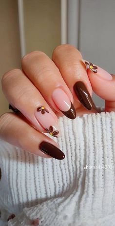 Fall Acrylic Nails, Brown Nails, Cute Acrylic Nails