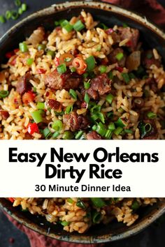 easy new orleans dirty rice recipe in a bowl