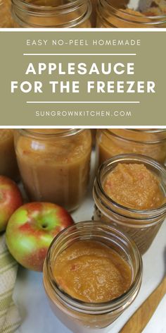 applesauce for the freezer in mason jars