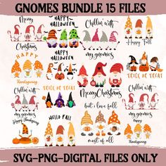 gnomes bundle 15 files for svg - png digital files only