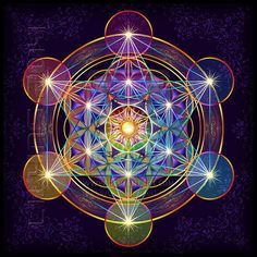 the flower of life is shown in this screenshoting image, with many different colors and