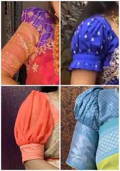 Trendy Neck Designs For Blouse, Butta Hands Blouse Designs, Puffed Hands Blouse, New Model Hands For Blouse, Blouse Hand Designs Latest Fancy, Butta Designs For Blouse, Butta Hands For Blouses Pattu