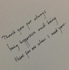 a handwritten thank you for always being important and being there for two years ago