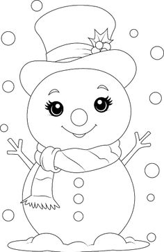 a snowman with a hat and scarf