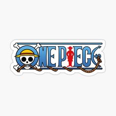 one piece sticker with a skull and crossbones on the bottom that says,'one piece '