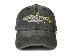 PRICES MAY VARY. ★ 【Stylish Design】 Dive into the world of angling with our stylish Rainbow Trout Fish dad hat. It features a stunning Trout Fish embroidered on front of the washed black soft baseball cap. It makes a great gift for the avid fly fisherman/hunters in your life - birthdays, Father's or Mother's Day, or a gift just because! Perfect for nature/wildlife lovers, outdoorsman, Jumping Trout Fish Angler, fly fishermen and fishing enthusiasts alike. ★ 【Our Quality】 Our premium twill cotton Best Papa Ever, Rainbow Trout Fishing, Trout Fish, Denim Baseball Cap, Fly Fisherman, Caps For Men, Black Baseball Cap, Rainbow Trout, Love Hat