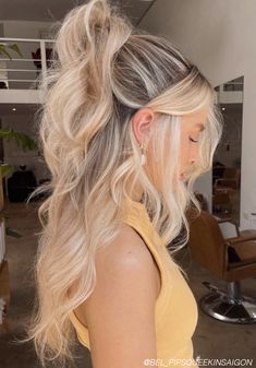 Prom Hairstyles For Long Hair, Long Hair Updo, Peinados Fáciles Para Cabello Corto, Long Blonde, Half Up Half Down Hair