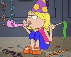 Cartoon Party Aesthetic, Birthday Aesthetic Cartoon, Lizzie Mcguire Cartoon Aesthetic, Cartoon Mood Pics, Lizzie Mcguire Birthday Party, Lizzie Mcguire Party, Lizzie Mcguire Birthday, Lizzie Mcguire Cartoon