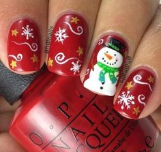 Snowman Nail Art, Christmas Nail Art Ideas, Nail Designs Glitter