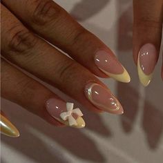 Super Cute And Stylish Ships In 5-10 Business Days Golden Nails, Cute Simple Nails, Girly Acrylic Nails, Her Nails, Trendy Nail, Ideas Nails, Yellow Nails, Fall Nail, Funky Nails