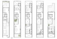 the floor plans for this apartment are shown in black and white, with green plants on each