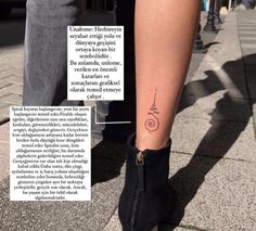 a woman's leg with a tattoo on it and an article about her tattoos