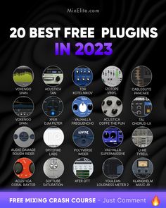 the 20 best free plugins in 2013 with text overlaying them and images