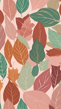 an image of colorful leaves on a pink background