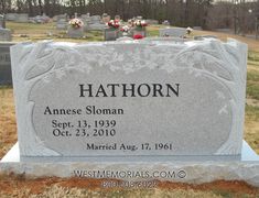 the headstone of hathorn, an american cemetery