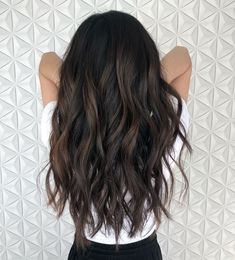 Dimension In Dark Brown Hair, Brunette To Dark Brown, Dark Brown Hair With Dark Balayage, Black Hair With Brown Dimension, Brown Level 5 Hair, Hair Balayage Brunette Lighter, Dimension For Dark Brown Hair, Dimension Highlights Dark Brown, Brown Hair Colors Straight Long