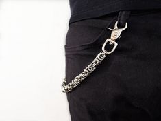 Mens Wallet Chain, Byzantine 14 Gauge, Chainmail Wallet Chain, Biker Wallet Chain, Heavy Duty Chain, Wallet Chains, Pant Chains, Mens Silver Jewelry, Biker Wallet, Mens Wallet, Silver Fish, Wallet Chain, Custom Leather, Silver Man