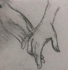 a drawing of two hands holding each other