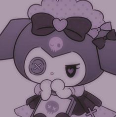 Kuromi Pfp Aesthetic Grunge, Kuromi Purple Aesthetic, Goth Kuromi, Kuromi Icon, Feeling Angry, Pfp Cartoon, Cartoon Avatar