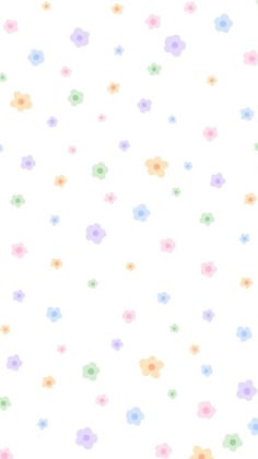 a white background with multicolored flowers and dots on the bottom half of it