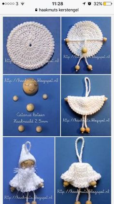 crocheted christmas ornament instructions for the baby's bib and hat