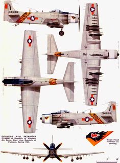 four different types of fighter jets are shown in this diagram from the air force's aircraft