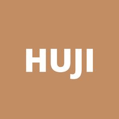 the word huji written in white on a brown background