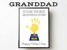 a father's day card with a hand print