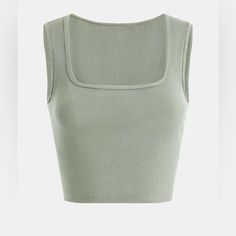 Light Green Sage Sleeveless Top. Stretchy. Size M. Brand New Never Worn. Sage Green Clothes, Sage Green Top, Green Sage, Green Fits, Green Tank Top, Green Outfit, Green Shirt, Green Tops, Pastel Green