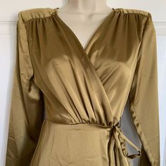 Nwt Beautiful Gold Colored Zara Wrap Dress. Light Weight And Flowing With A Very Flattering Neckline. Gold Wrap Dress, Zara Gold, Gold Wrap, Zara Dress, Xs Dresses, Zara Dresses, Wedding Board, Dresses Xs, Wrap Dress