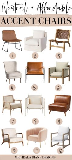 the different types of chairs and how to use them in your home decorating project